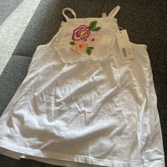 Janie and Jack White Floral Embroidered Tank Top size 10 - Picture 2 of 3